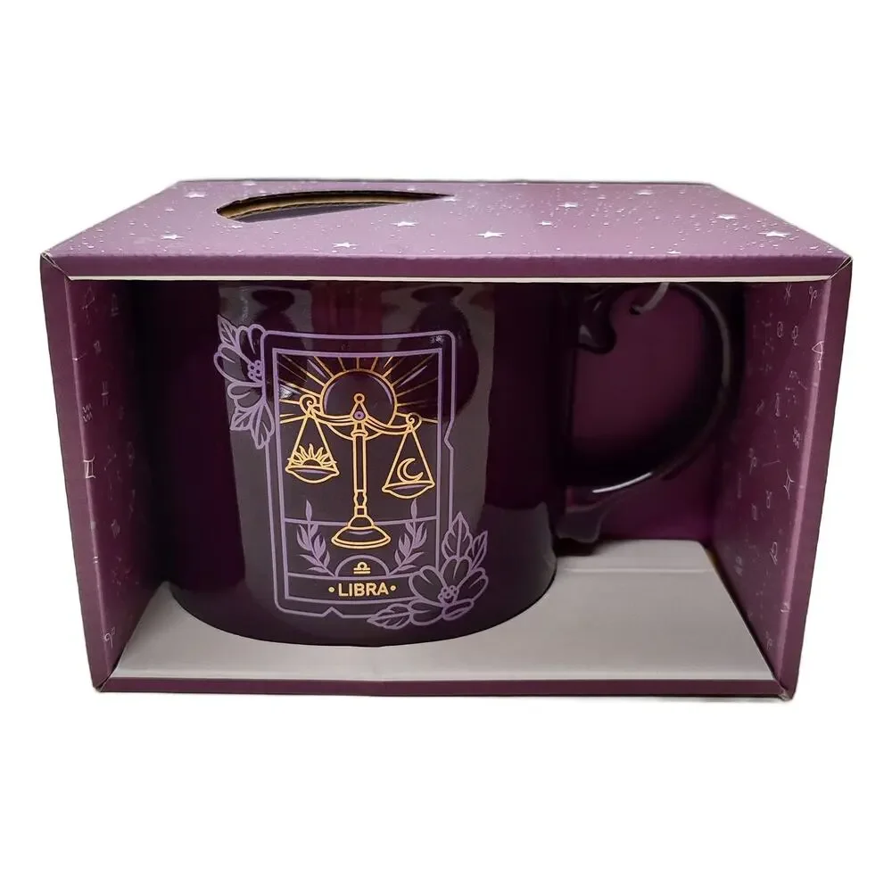 Purple & Gold Libra Zodiac 18oz Mug New With Gift Box